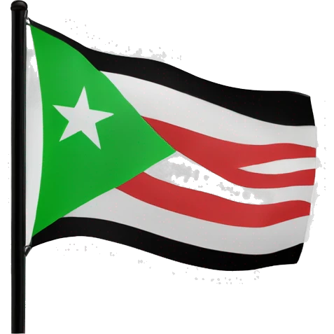 I specifically want a flag that has a green line first. Than a white line with three red stars. Than a black line (only one) emoji