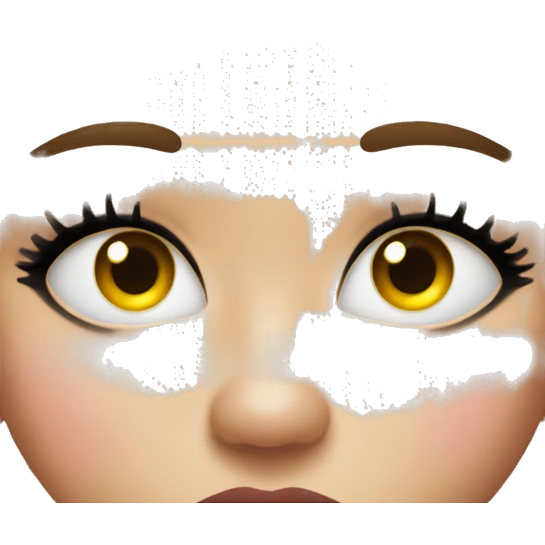 emoji with lashes and full lips making an oops face emoji