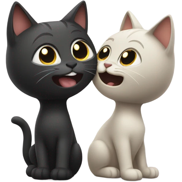 Rad and dark cats playing with each other  emoji