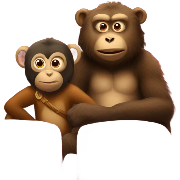 A bear and a monkey watching Interstellar at the cinema emoji