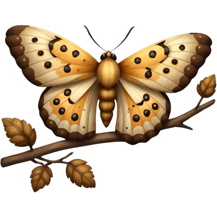Moth on a branch emoji