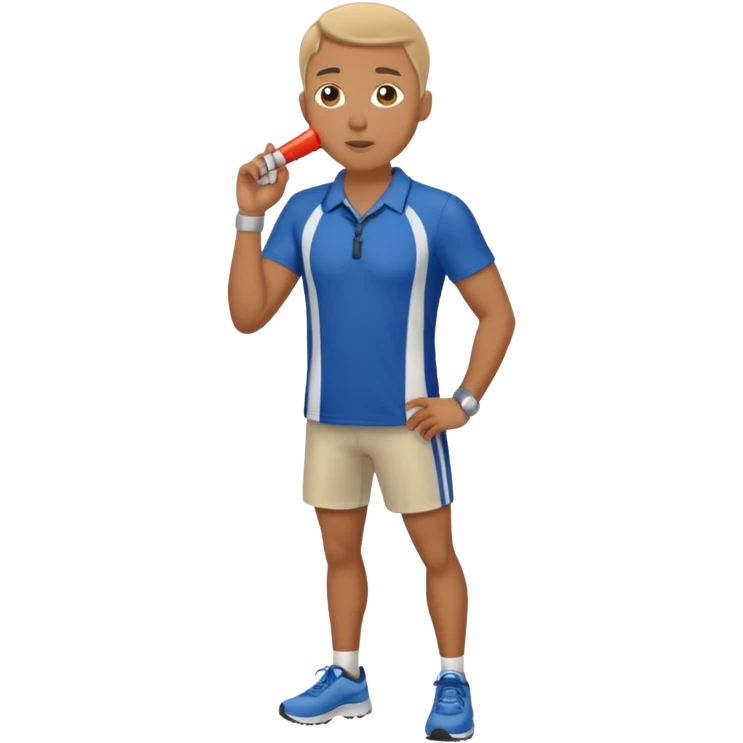 track coach with whistle full body emoji