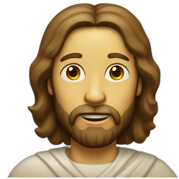jesus with a cheese face emoji