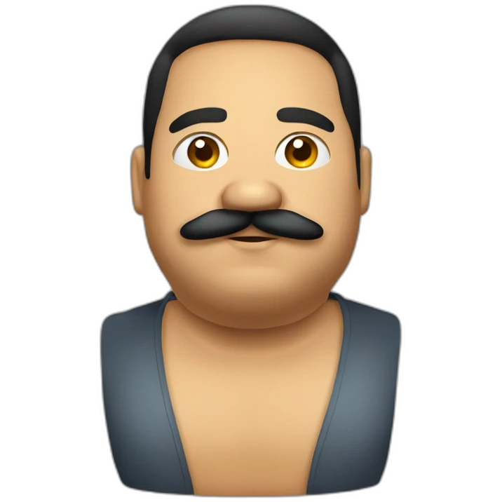 Colombian guy fat with mustache emoji