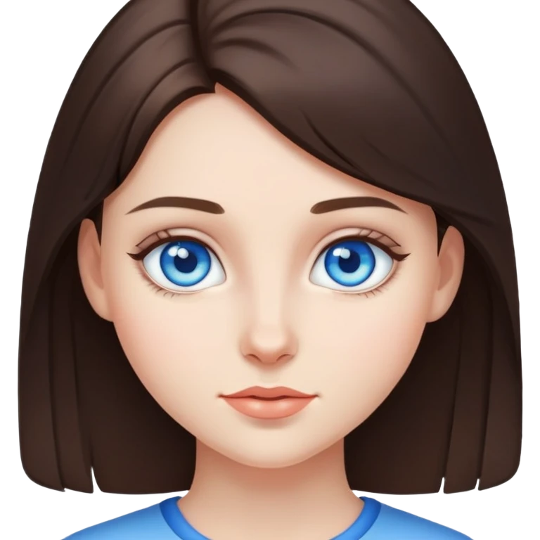 brunette girl with blue eyes emoji