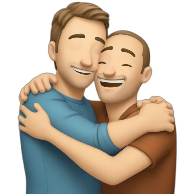 Bâle caucasian man hug emoji