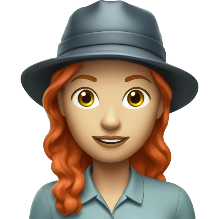 a female golf coach with red hair and a hat emoji