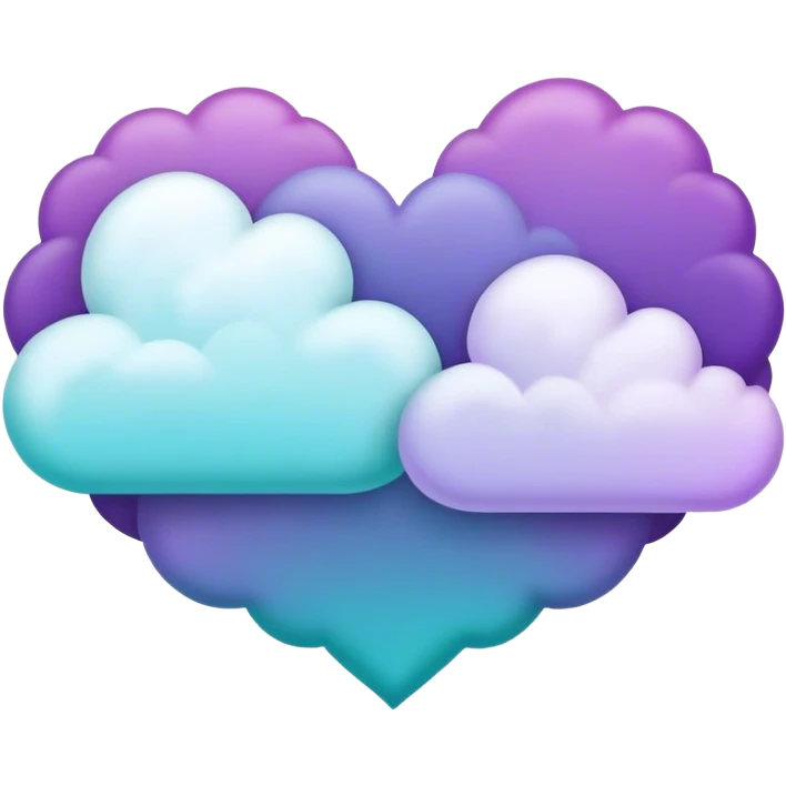 Teal and Purple cloud heart emoji