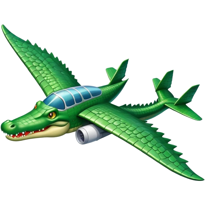 Cocodrilo combinado con avión emoji