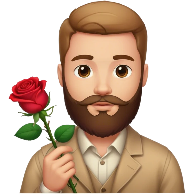 man with beard rose  emoji