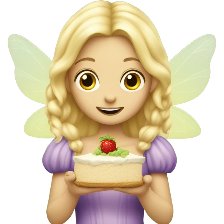 Blond fairy eating  emoji