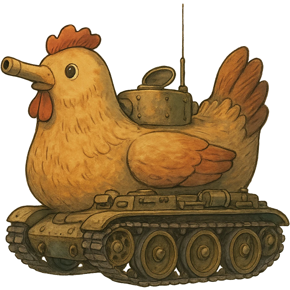 tank shaped like a chicken emoji