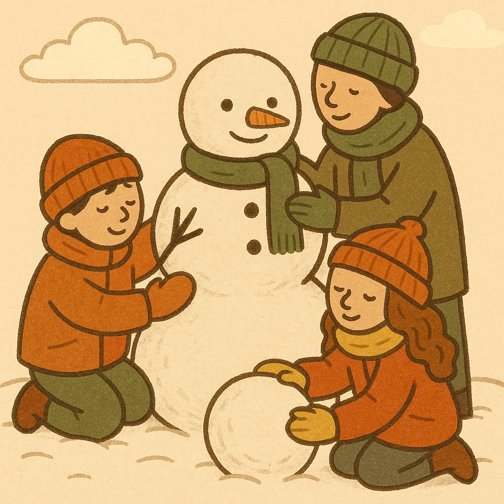 people making a snowman emoji