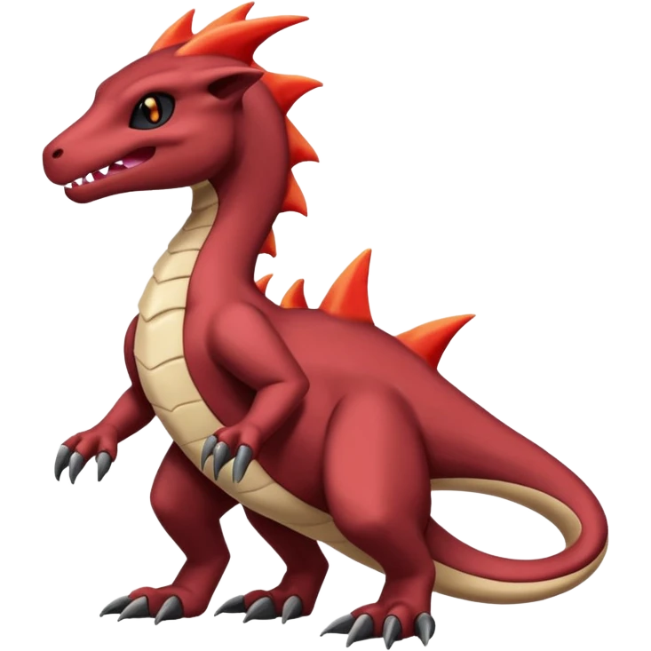 Black and magmatic Salazzle-Cubone-Salandit-Charmeleon-fusion (full body) emoji