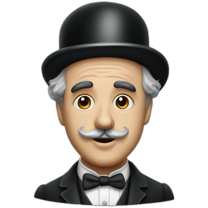 Charlie Chaplin without hat emoji