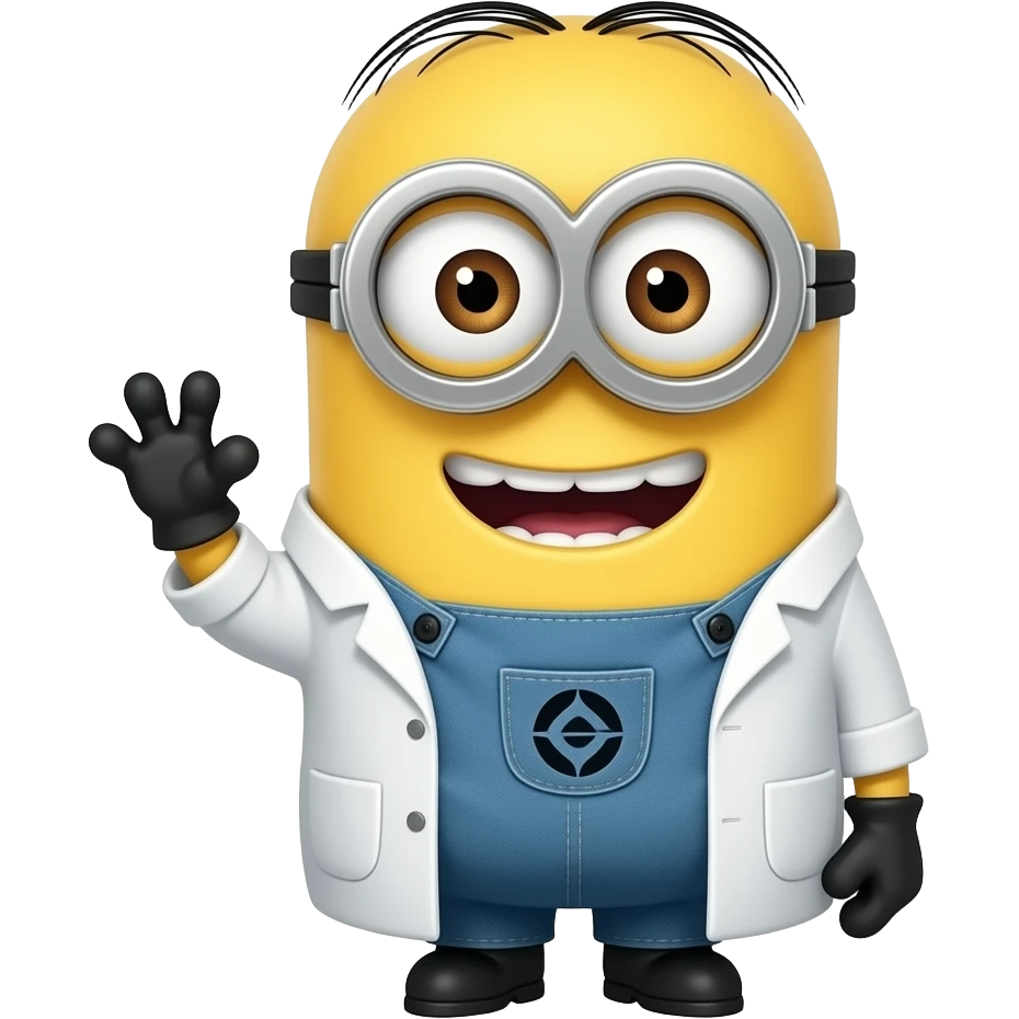 Mad scientist minion in lab coat emoji