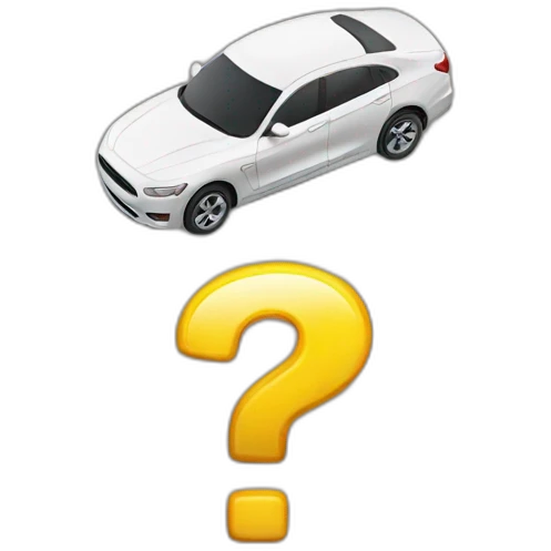 a question mark next to a car emoji