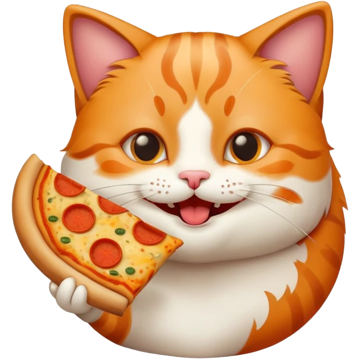 happy cat eating pizza emoji