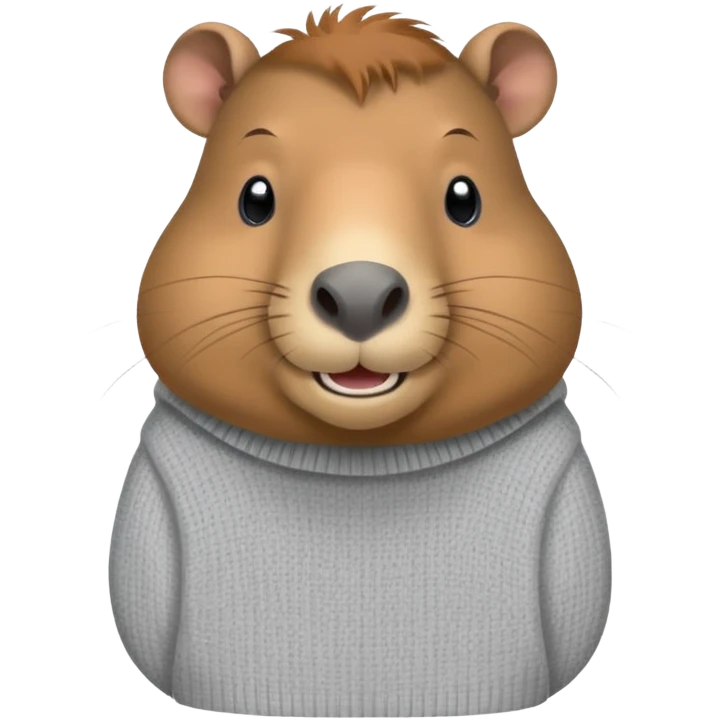capybara smiling wearing a light grey sweater emoji