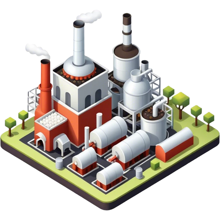 Isometric small sugar factory  emoji