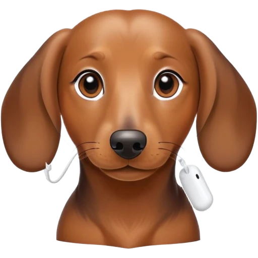 Dashound with AirPods emoji