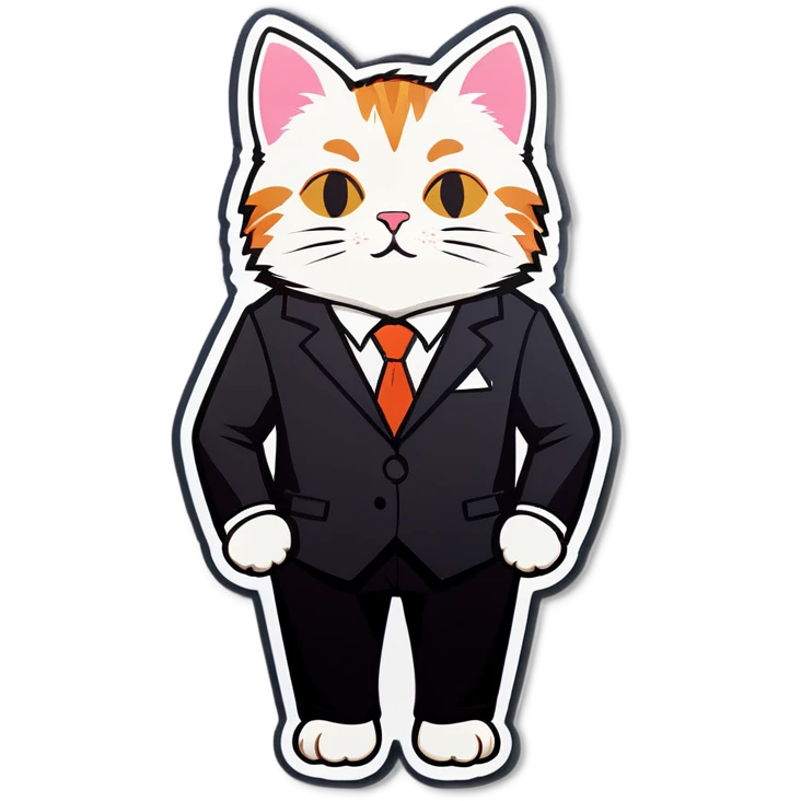 Cat wearing a suit emoji