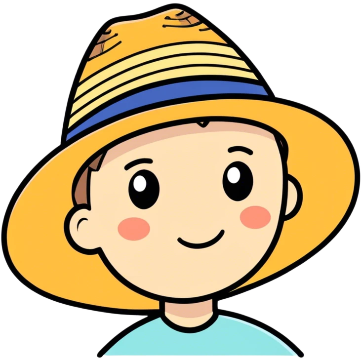Wearing a straw hat  emoji