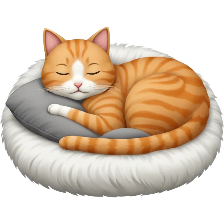 The cat sleeps on the pillow emoji