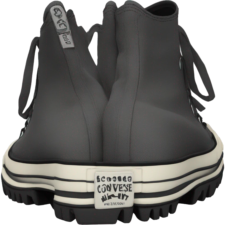Black platform converse platform shoes hike  emoji