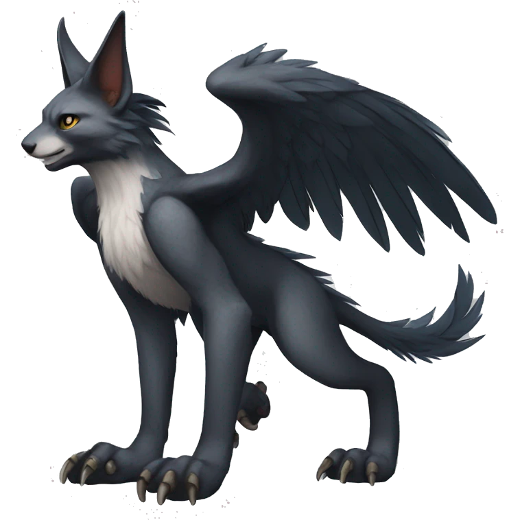 Anthro cool edgy winged animal hybrid full body emoji