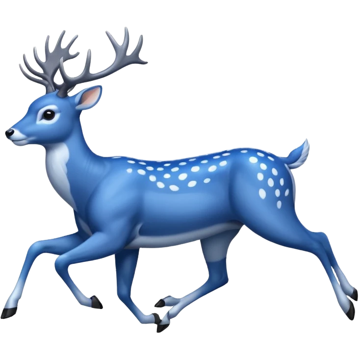 running blue dear emoji