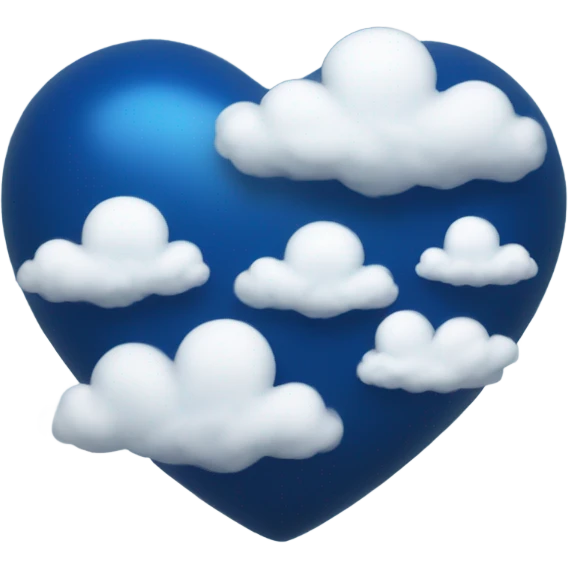 dark blue heart in the clouds emoji