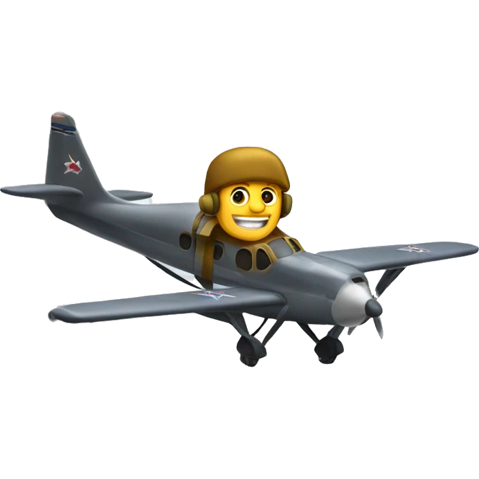 Captain flying plane over a snowcapped mountain  emoji