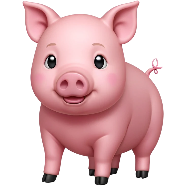 cinematic-[realistic pig]-realistic-full-body-standing-emoji,-tail-flicking-lazily,-head-tilted-dramatically,-sleek-[pink]-skin,-simplified-yet-realistic-focused-features,-highly-detailed,-glowing-with-an-almost-sarcastic-glow emoji
