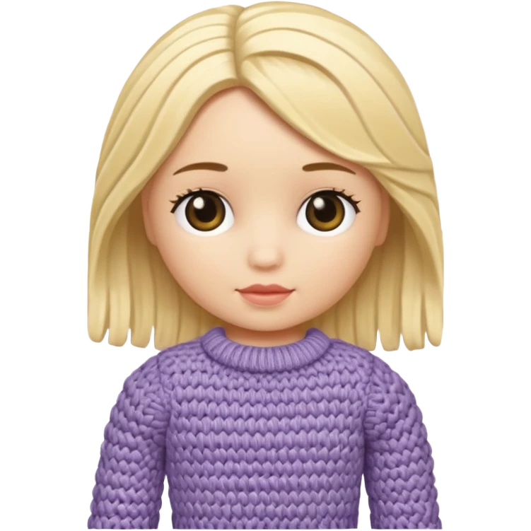 blonde knitted doll emoji