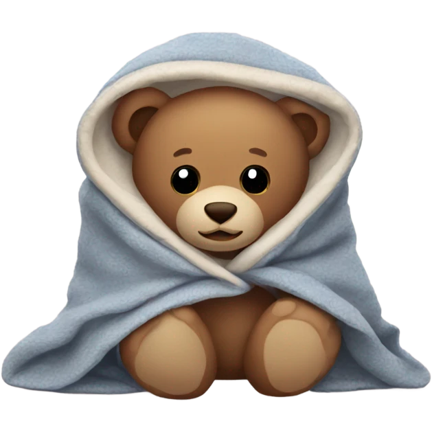 teddy bear cozy in blanket emoji