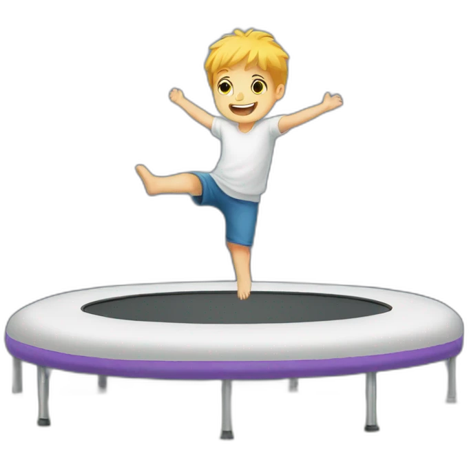 White kid on trampoline emoji
