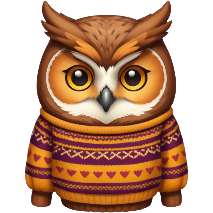 Cozy owl with a sweater  emoji