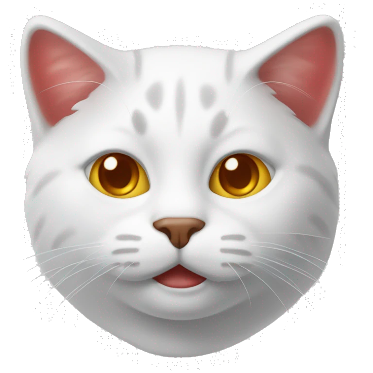 gatto bianco e rosso emoji
