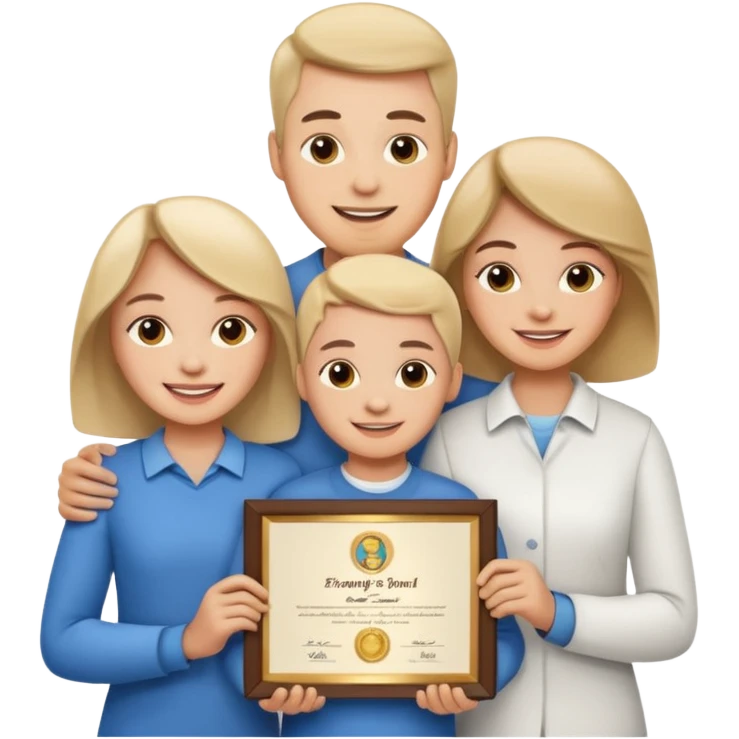 Certified Dog Owner Benefits, family, certificate emoji