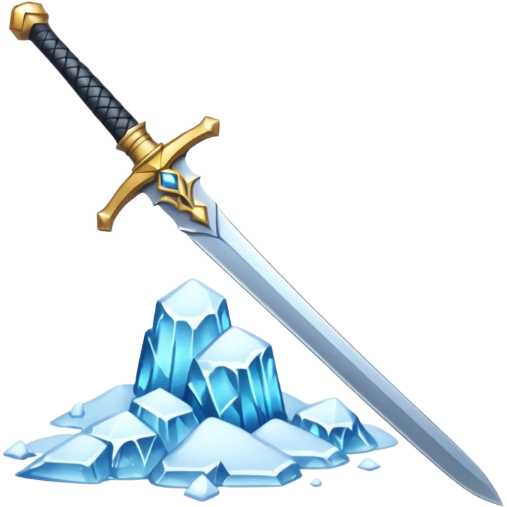 sharp sword in snow, emoji