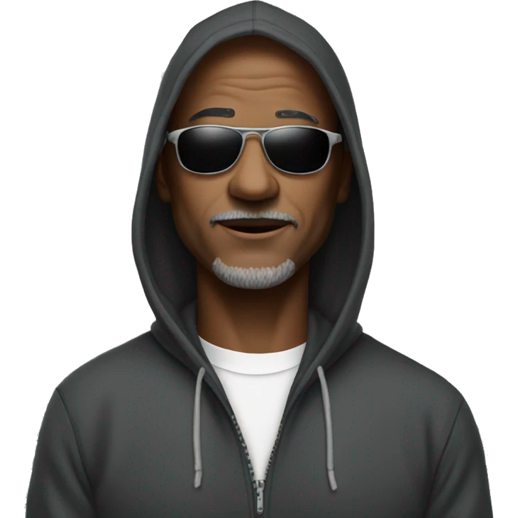 mature man in hoodie with shades on emoji