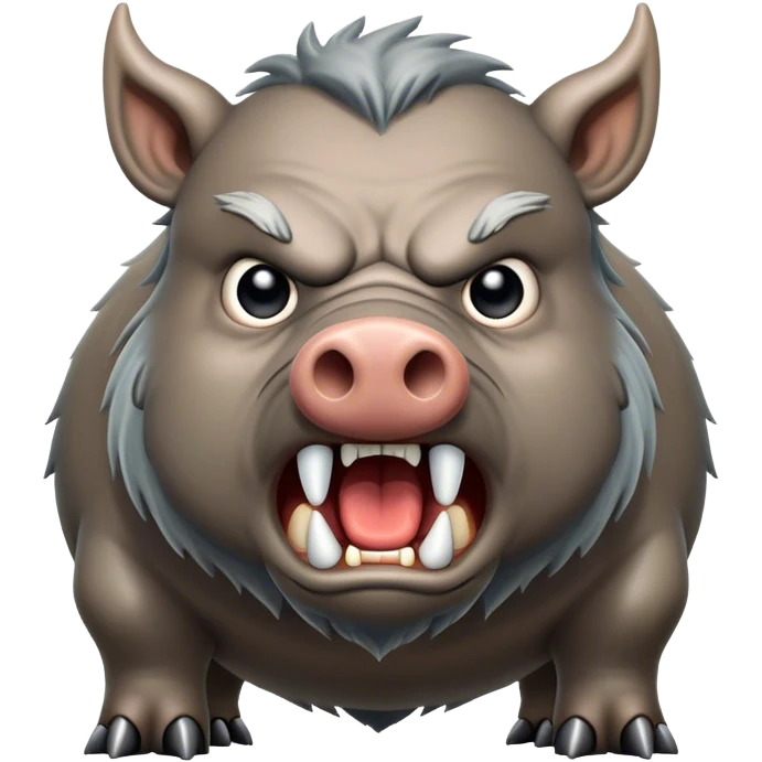 giant angry old grey boar emoji