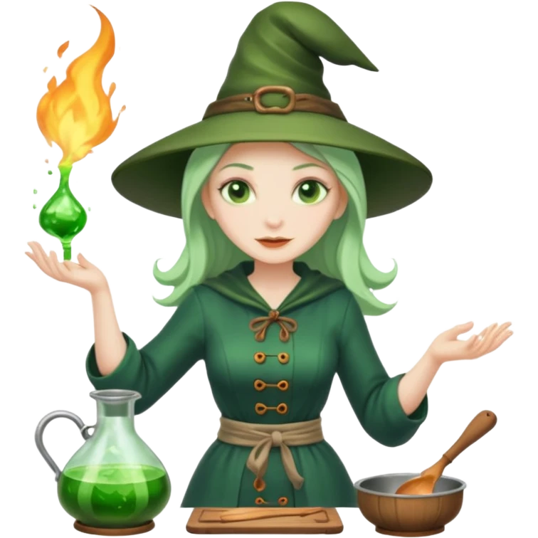 green witch cooking potion emoji