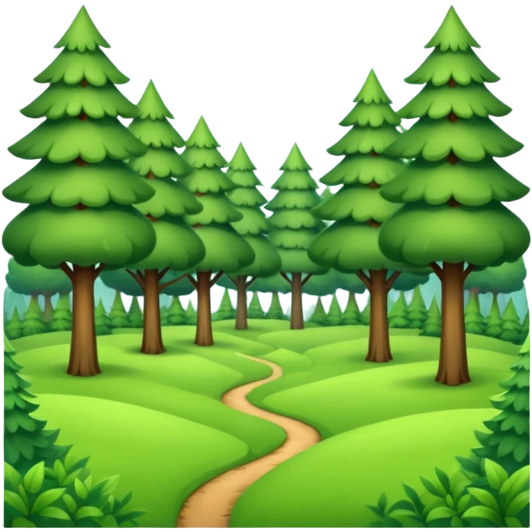 clearing" an open space in a forest, light, spacious, minimal. emoji