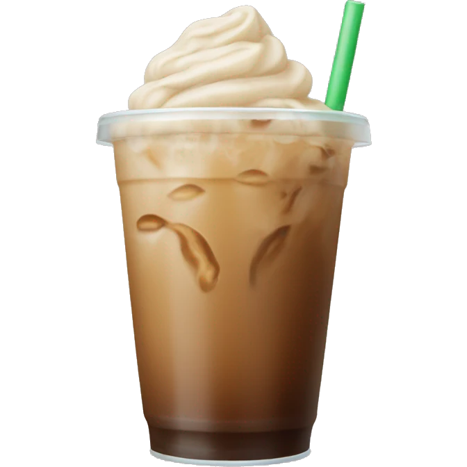 iced coffee with beige straw emoji