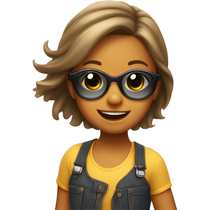 Little girl dancing in sunglasses emoji