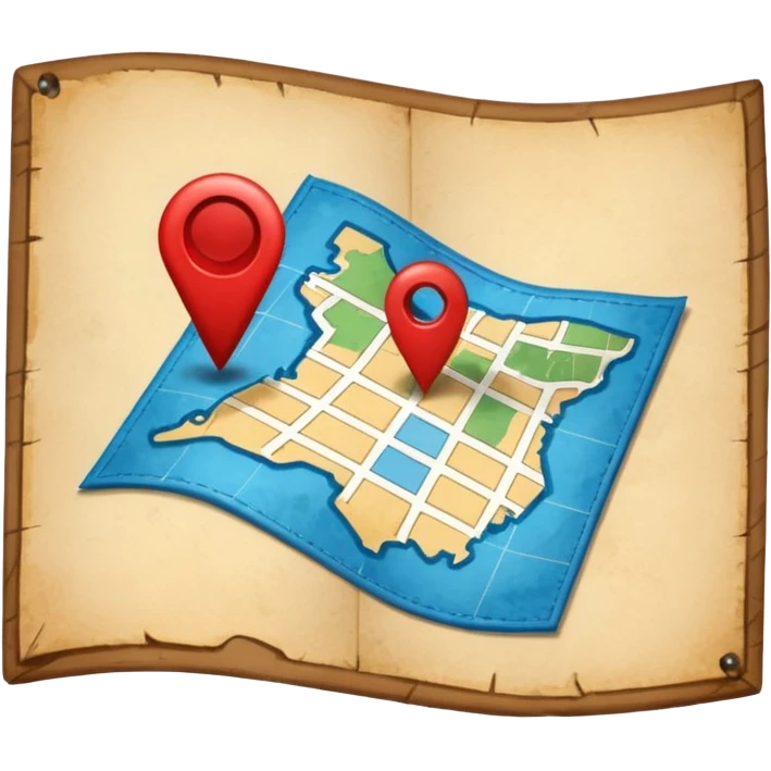 a map with a pin emoji
