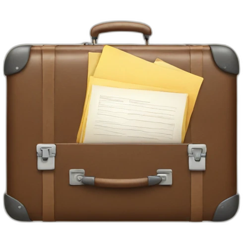 Suitcase with documents emoji