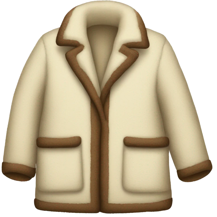 Beige Sherpa coat with brown trim on seams emoji